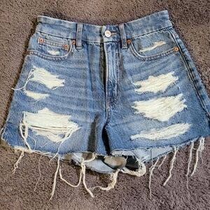 Distressed Denim Shorts